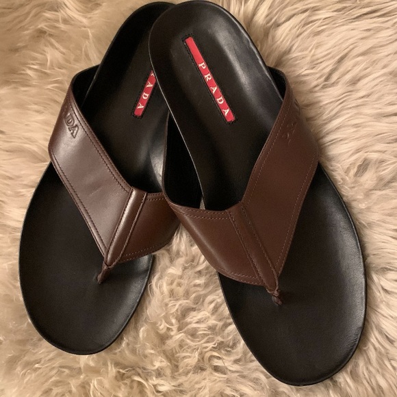 Prada | Shoes | Mens Leather Prada Flip Flops | Poshmark